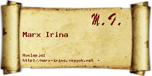 Marx Irina névjegykártya